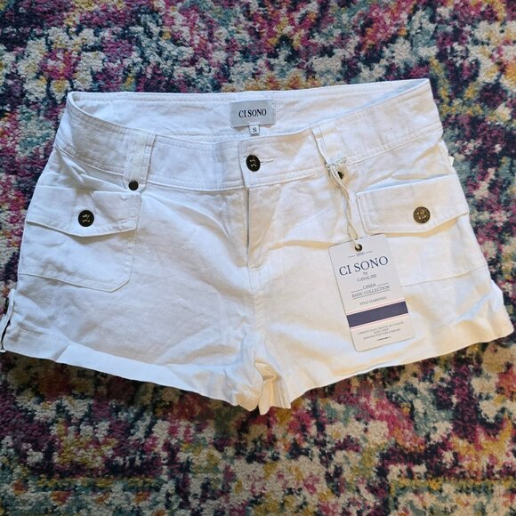 Ci Sono by Cavalini white linen shorts - Picture 1 of 4